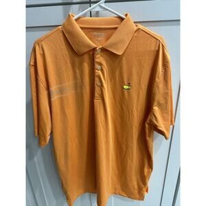 Masters Tech Polo Shirt Mens Large Orange Stretch Performance Golf Augusta
